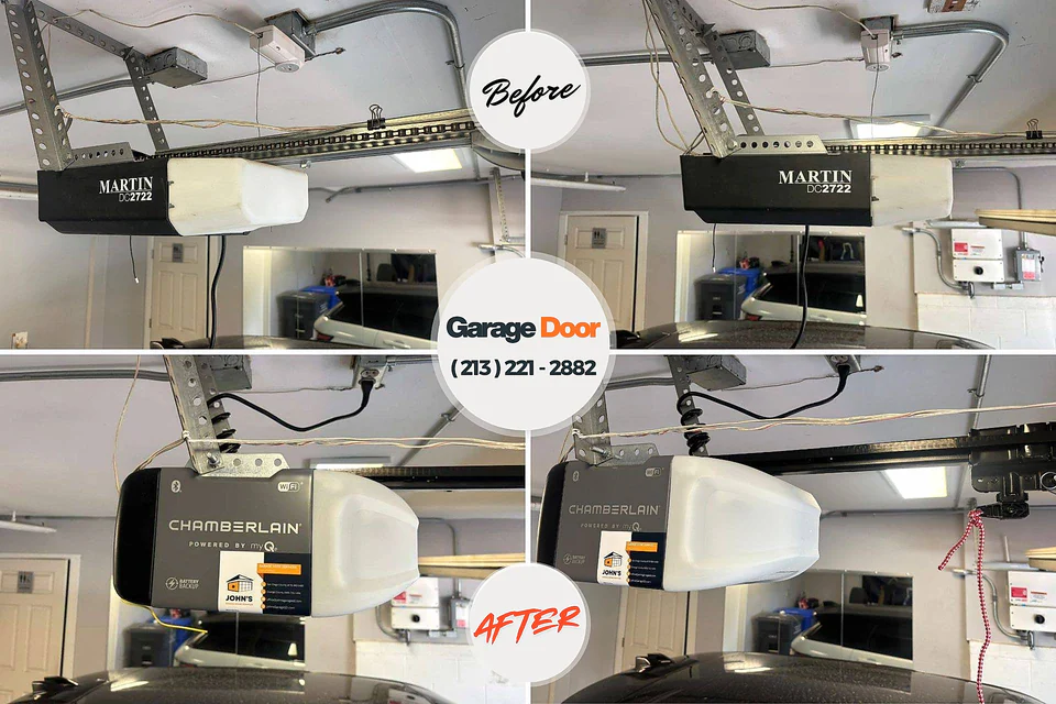 Before and after: garage door repair Decatur, AL